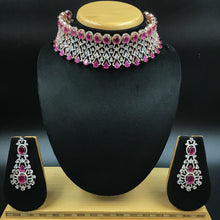 Choker Zircon/AD Necklace Set 3157-11 - Dazzles Jewellery