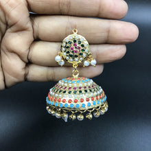Multi Color Jadau Jhumki 13418 - Dazzles Jewellery