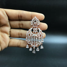 Rose Gold Zircon/AD Choker Set  14798-1938 - Dazzles Jewellery