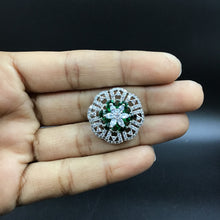 Silver Polish Zircon/AD Pendant Set 6833-69 - Dazzles Jewellery