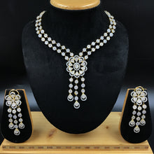Gold Zircon/AD Necklace Set  18927-6109 - Dazzles Jewellery