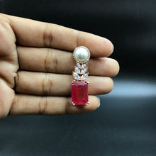 Rose Gold Polish Zircon/AD Earring 6713-69 - Dazzles Jewellery