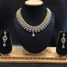 Two Tone Zircon/AD Necklace Set - Dazzles Jewellery