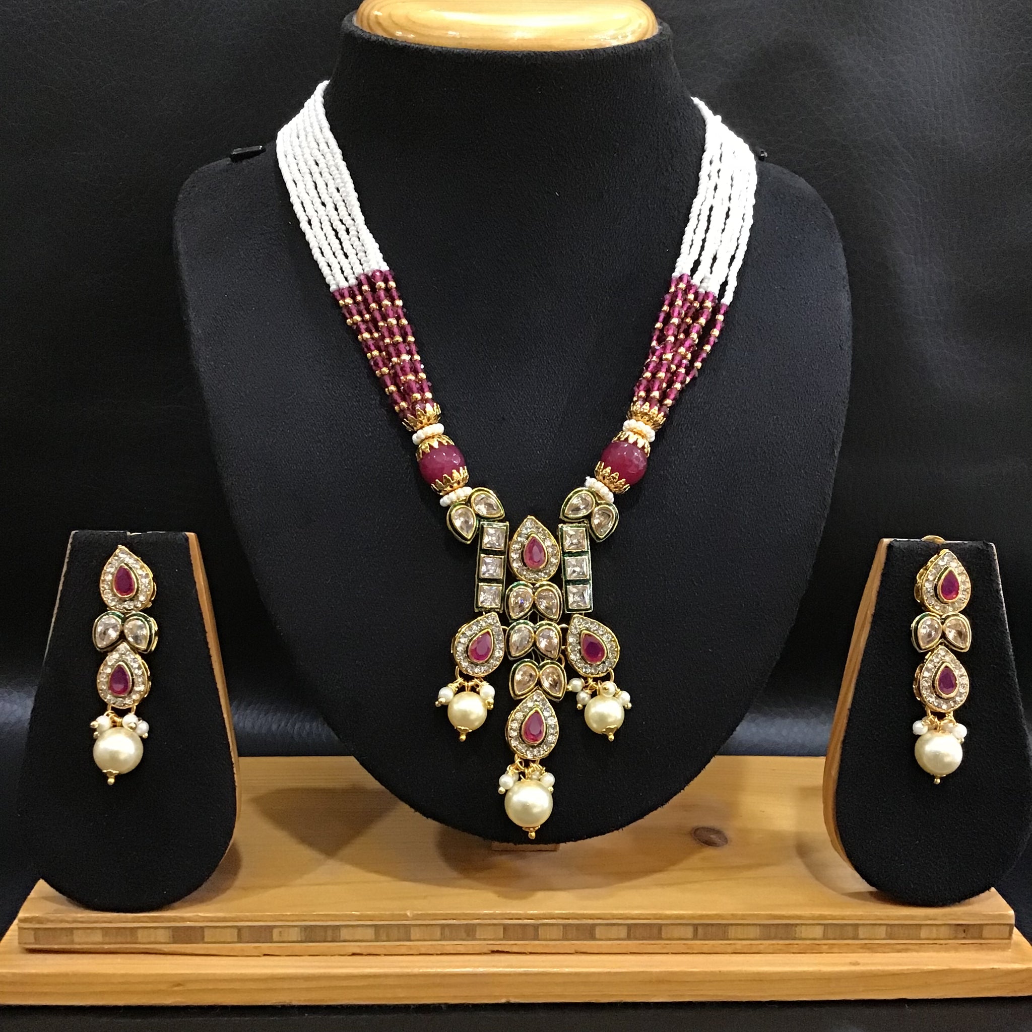 Polki Pendant Set 1423-21 - Dazzles Jewellery