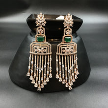 Green Zircon/AD Earring 10848-6603 - Dazzles Jewellery