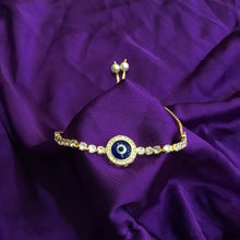 Evil Eye Zircon/AD Adjustable Bracelet 1279-31 - Dazzles Jewellery