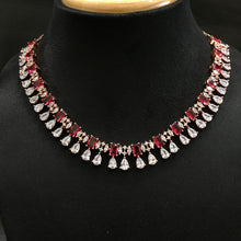 Ruby Zircon/AD Necklace Set - Dazzles Jewellery