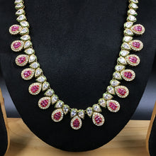 Round Neck Polki Necklace Set 4870-21 - Dazzles Jewellery