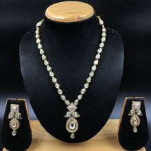 Round Neck Polki Necklace Set 4874-21 - Dazzles Jewellery