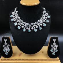 Silver Polish Zircon/AD Necklace Set 6757-69 - Dazzles Jewellery