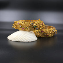 Ruby Green Bangles/Kada 15871 - Dazzles Jewellery