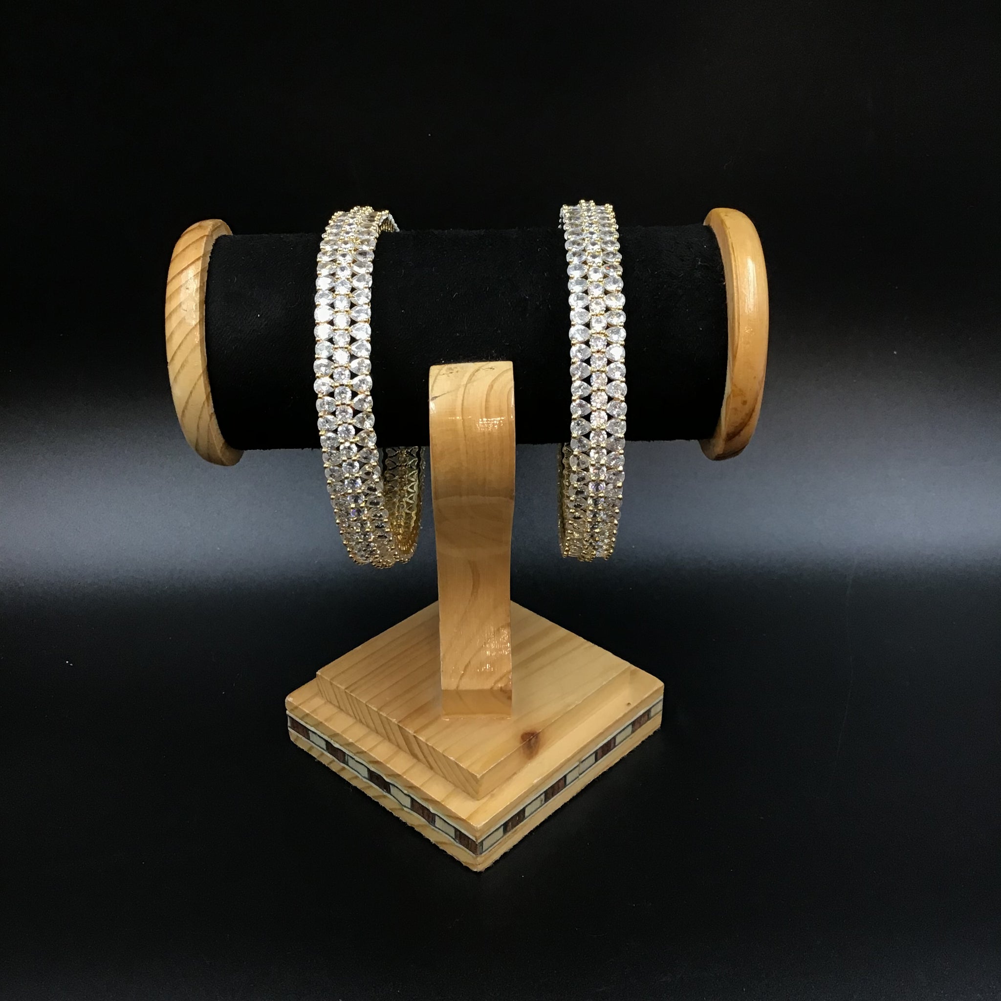 Pack of 2 Zircon/AD Bangles 3405-08 - Dazzles Jewellery