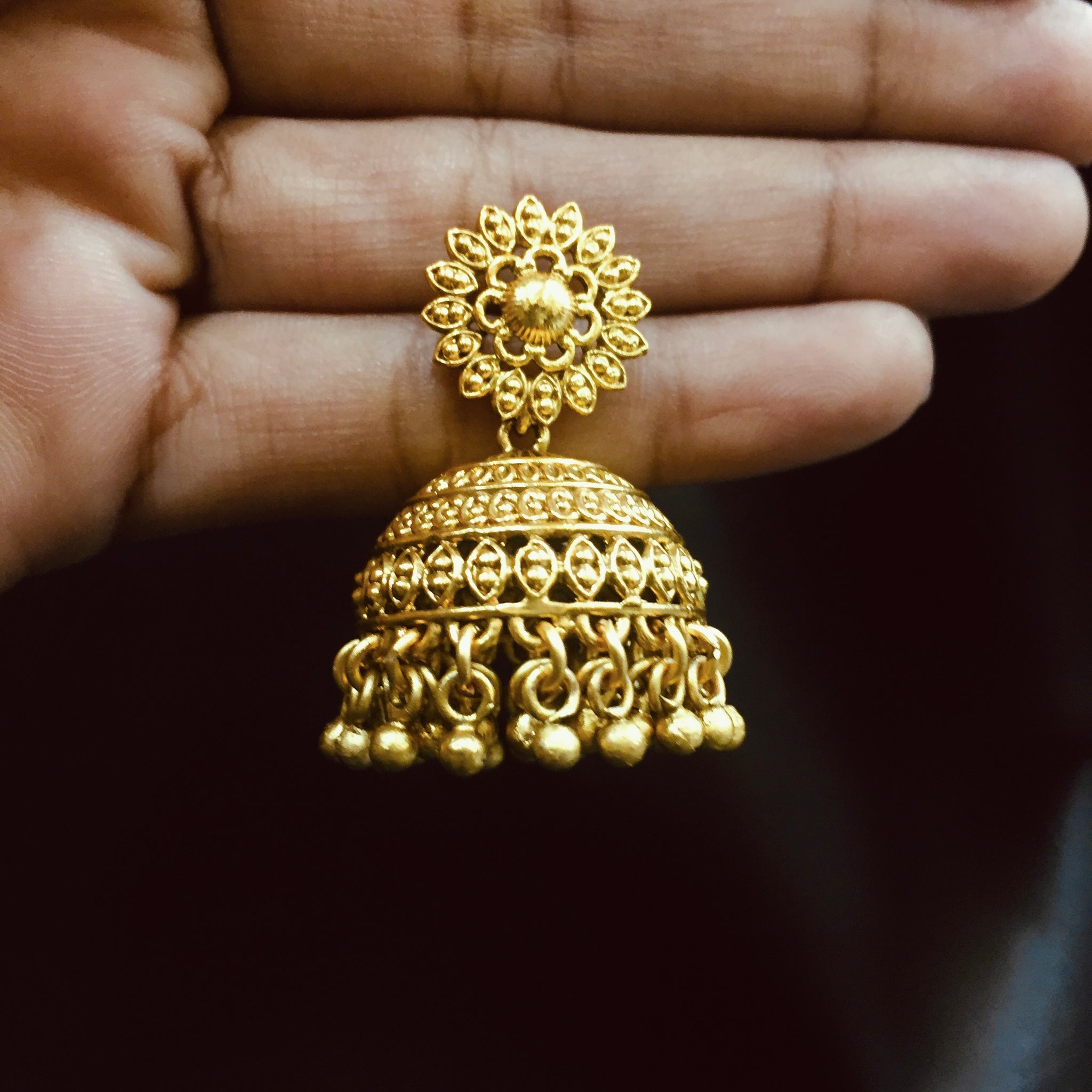 Jhumki Antique Earring 3866-28 - Dazzles Jewellery
