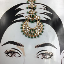 Kundan Green Maang Tikka 18859-6041 - Dazzles Jewellery
