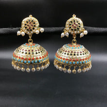 Multi Color Jadau Jhumki 13418 - Dazzles Jewellery