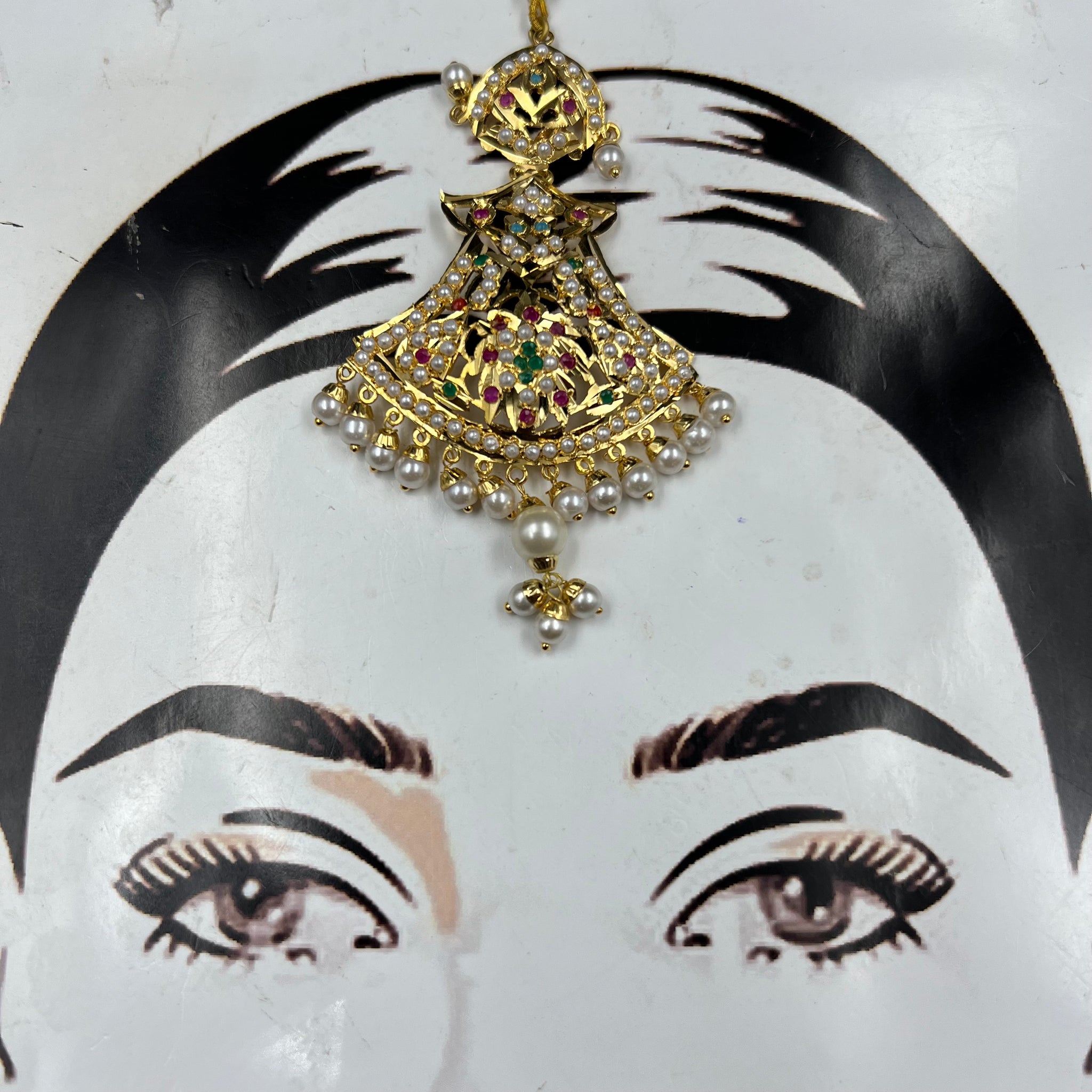 Jadau Maang Tikka 5822-73 - Dazzles Jewellery