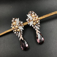 Rose Gold Polish Zircon/AD Earring 6693-69 - Dazzles Jewellery