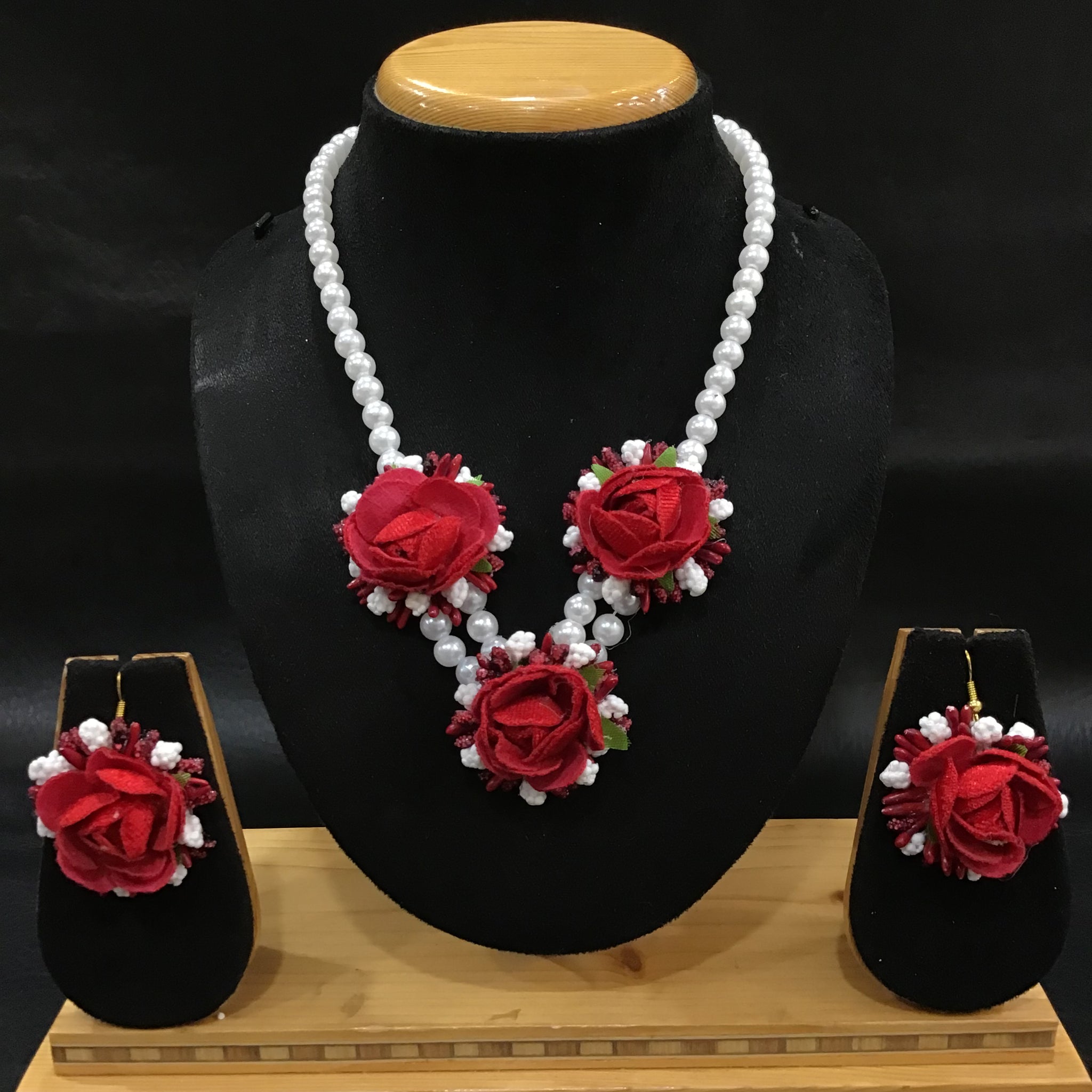 Flower Jewellery Set 5522-100 - Dazzles Jewellery