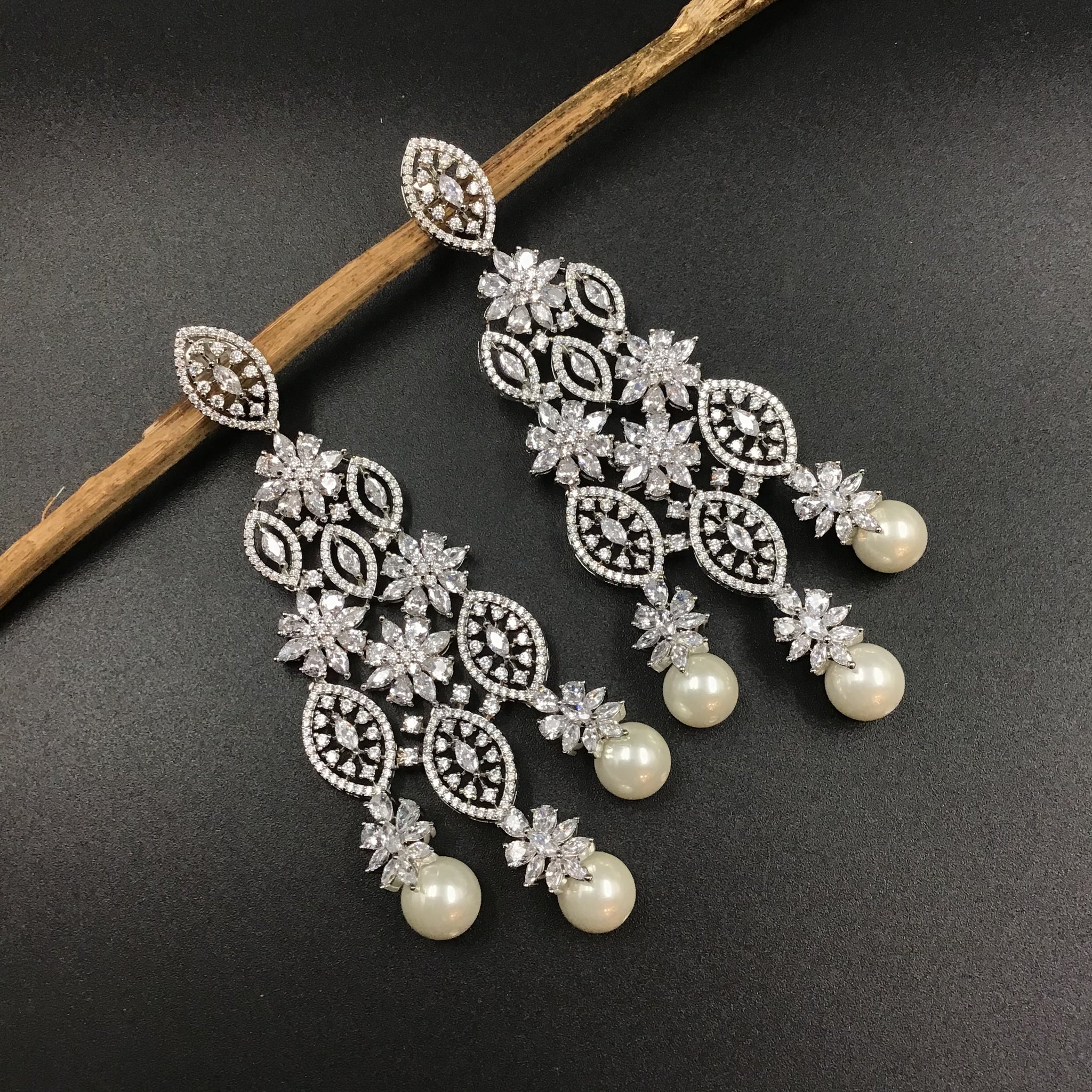 Danglers Zircon/AD Earring 3349-08 - Dazzles Jewellery