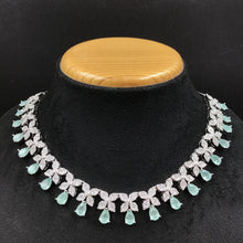 Silver Polish Zircon/AD Necklace Set 6764-69 - Dazzles Jewellery
