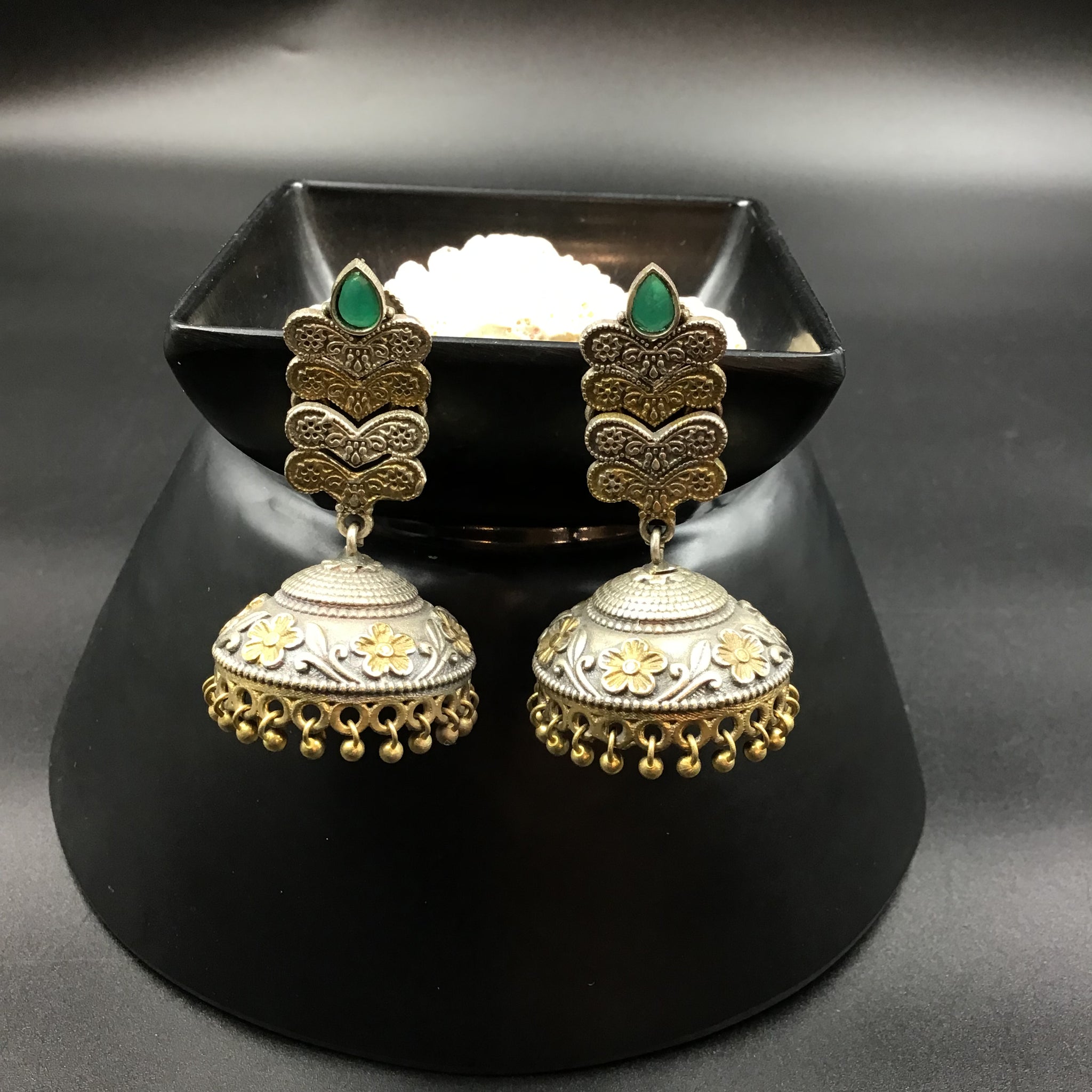Green Oxidized Earring - Dazzles Jewellery