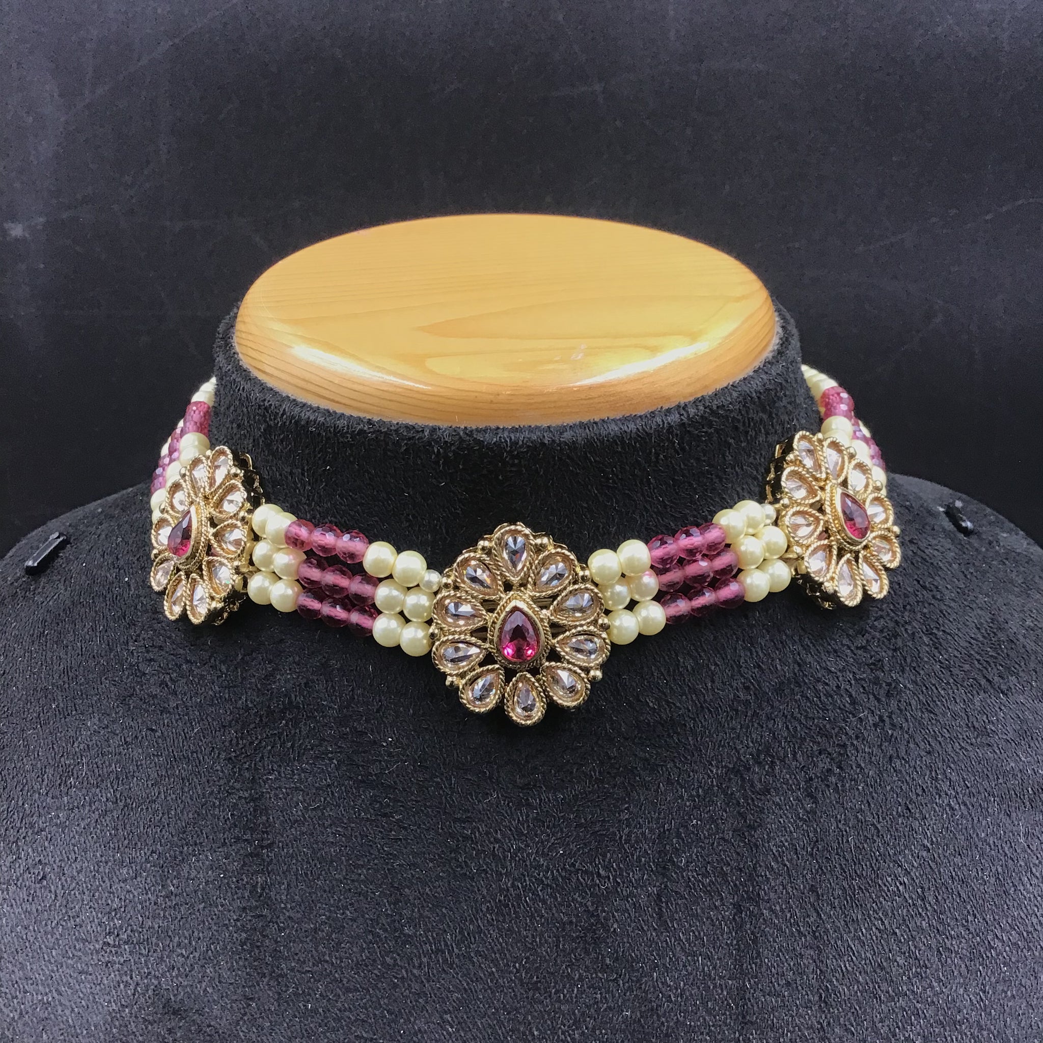 Ruby Antique Necklace Set - Dazzles Jewellery