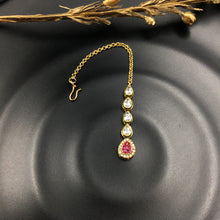Kundan Polki Maang Tikka 2734-100 - Dazzles Jewellery
