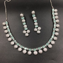 Round Neck Zircon/AD Necklace Set 6200-08 - Dazzles Jewellery