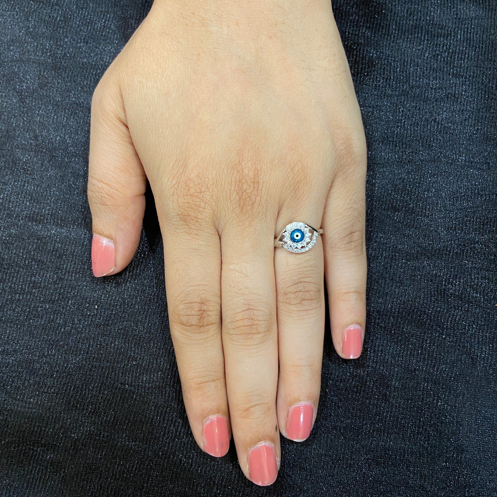 Silver Ring Evil Eye 1726-75 - Dazzles Jewellery