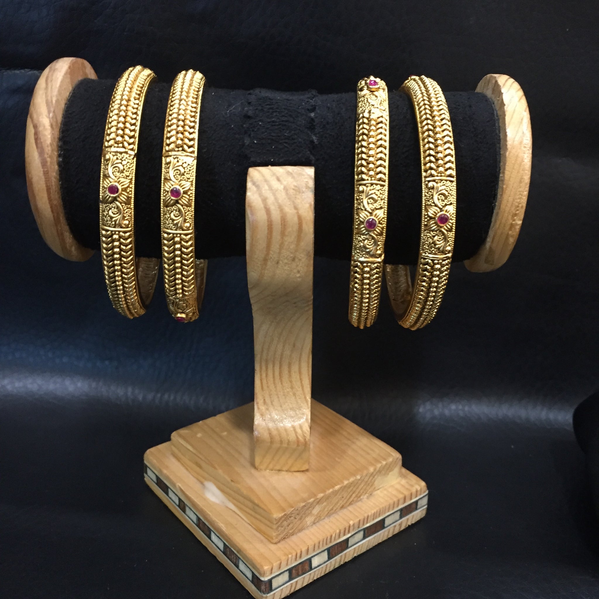 Antique Gold Finish Bangles/Kada 4507-1 - Dazzles Jewellery