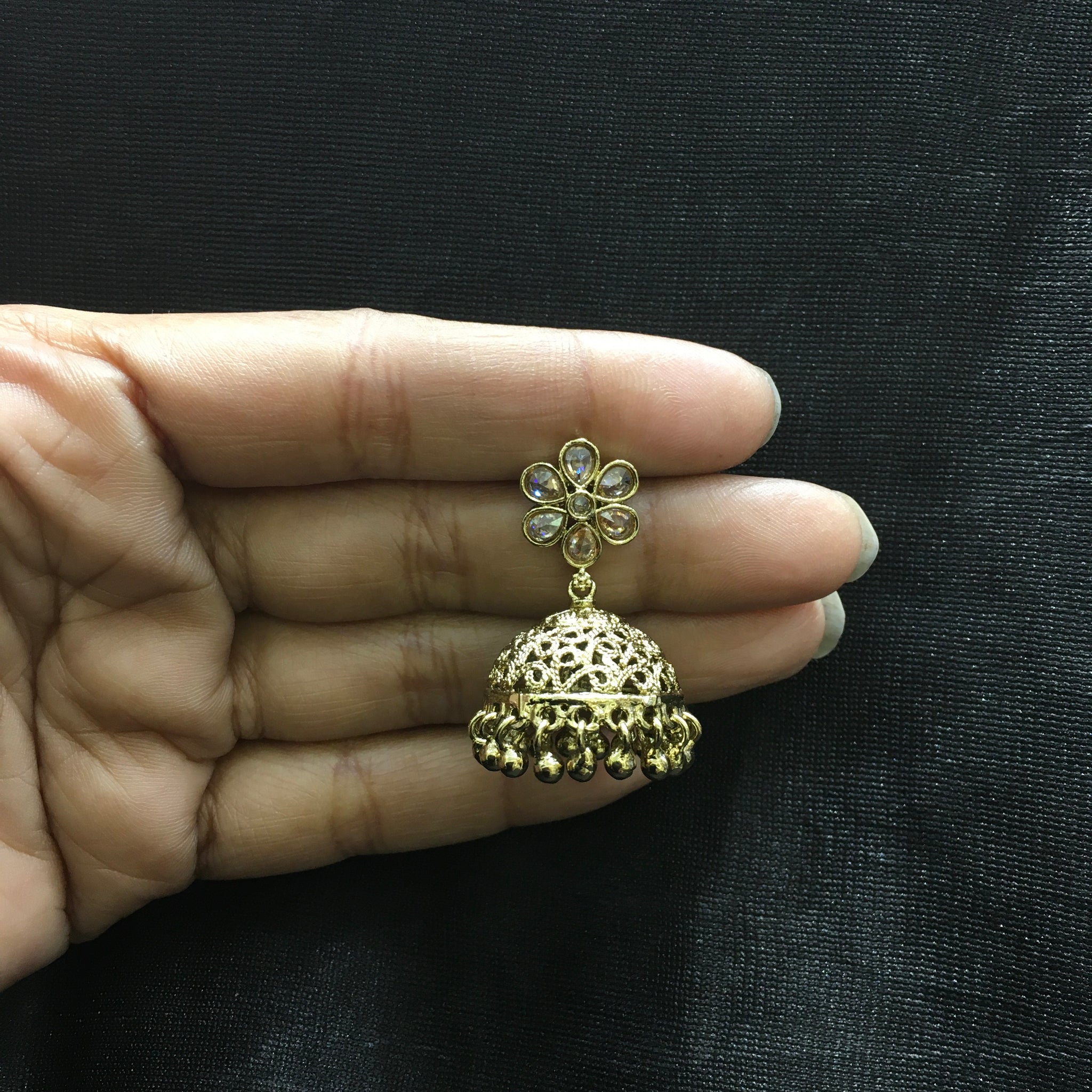 Jhumki Antique Earring 4770-33 - Dazzles Jewellery