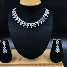 Silver Polish Zircon/AD Necklace Set 6764-69 - Dazzles Jewellery
