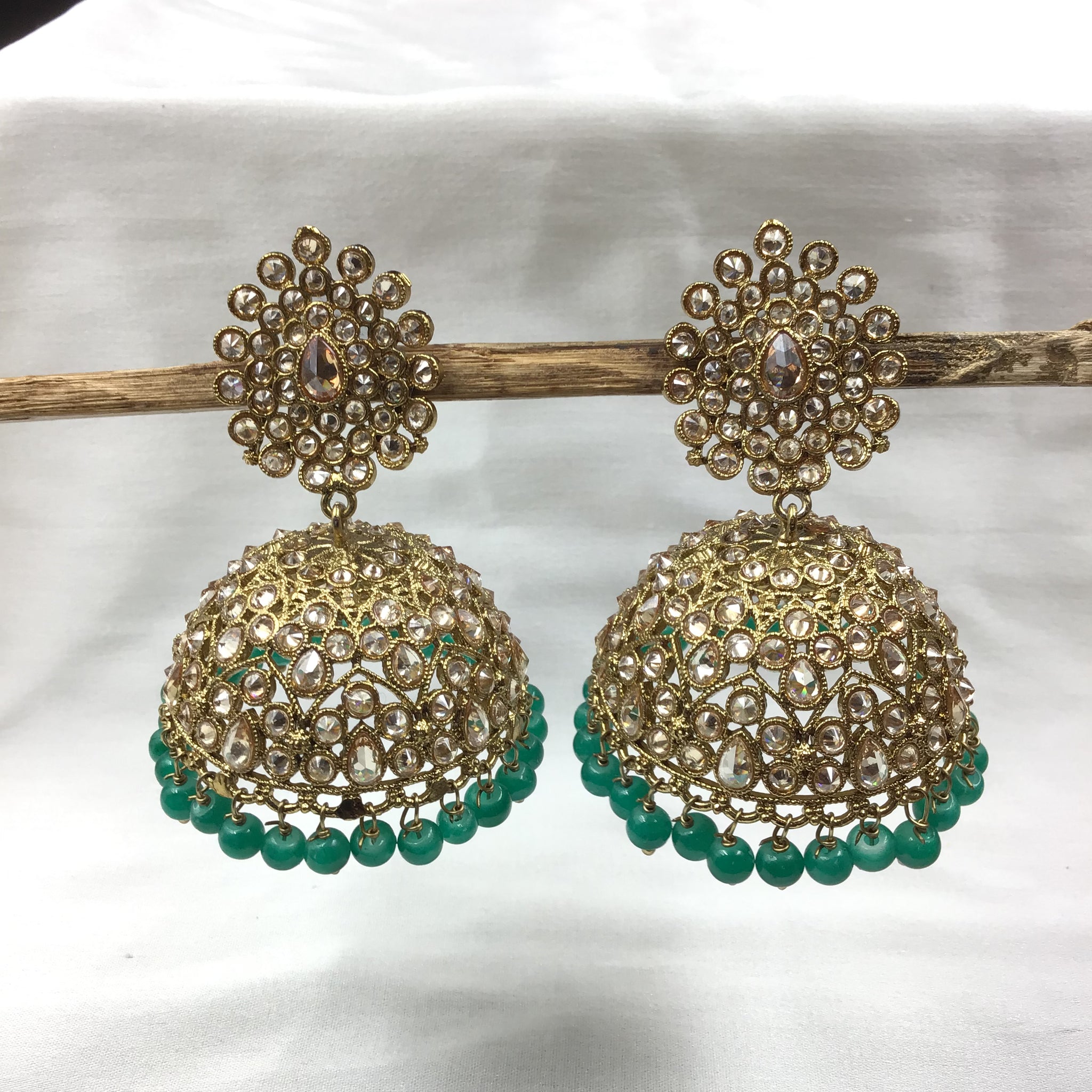 Green Color Mehandi Plated Jhumki 1826-5891 - Dazzles Jewellery