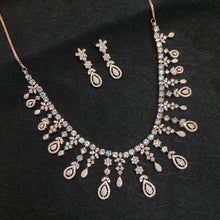 Round Neck Zircon/AD Necklace Set 6191-08 - Dazzles Jewellery