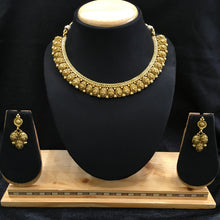 Round Neck Gold Look Necklace Set 4657-33 - Dazzles Jewellery