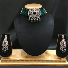 Choker Zircon/AD Necklace Set 4130-69 - Dazzles Jewellery