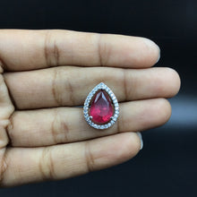 Ruby Zircon/AD Pendant Set   19378-6560 - Dazzles Jewellery
