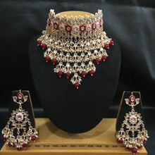 Ruby Kundan Necklace Set - Dazzles Jewellery
