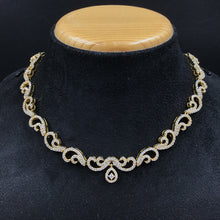Gold Zircon/AD Necklace Set  11338-7344 - Dazzles Jewellery