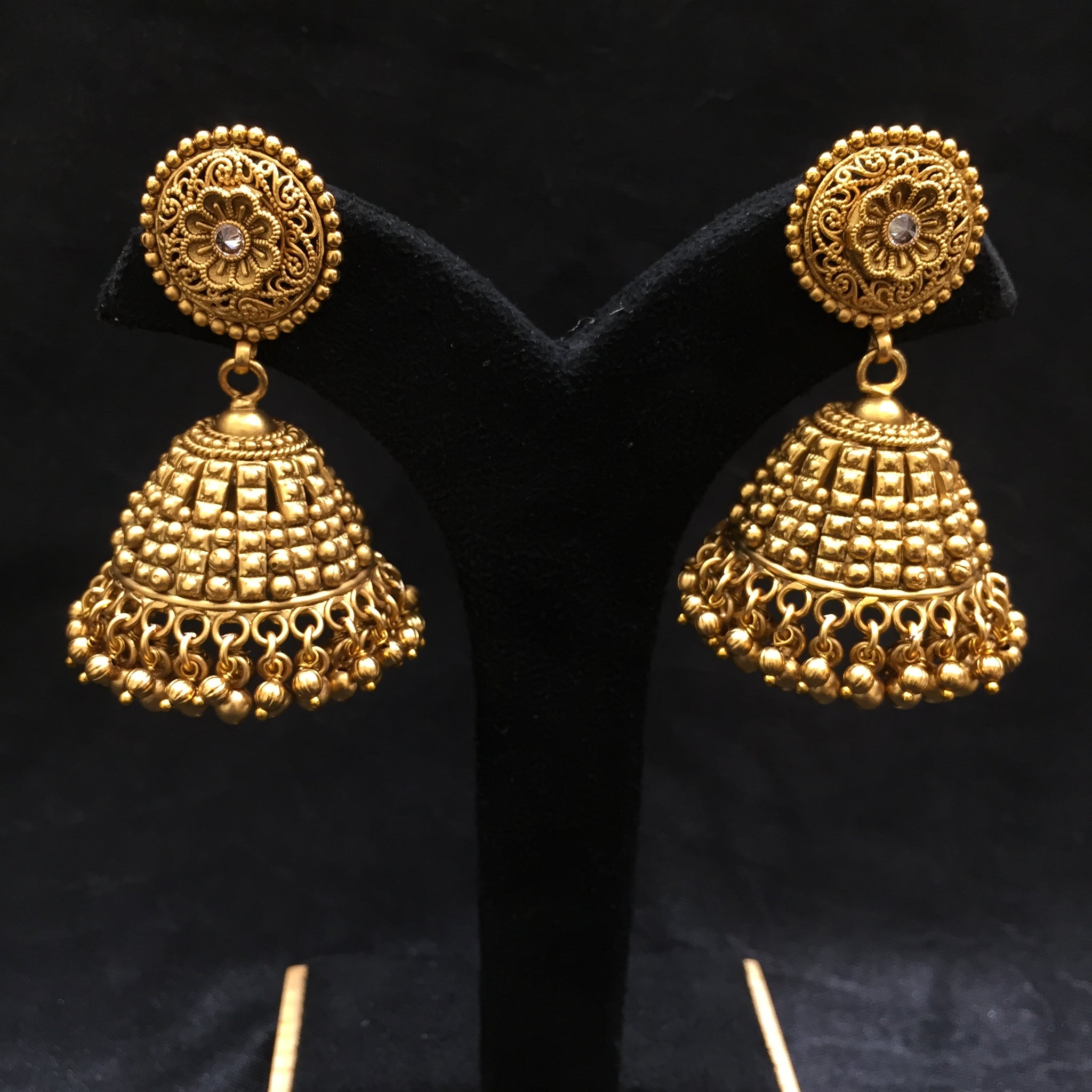 Jhumki Antique Earring 5849-28 - Dazzles Jewellery