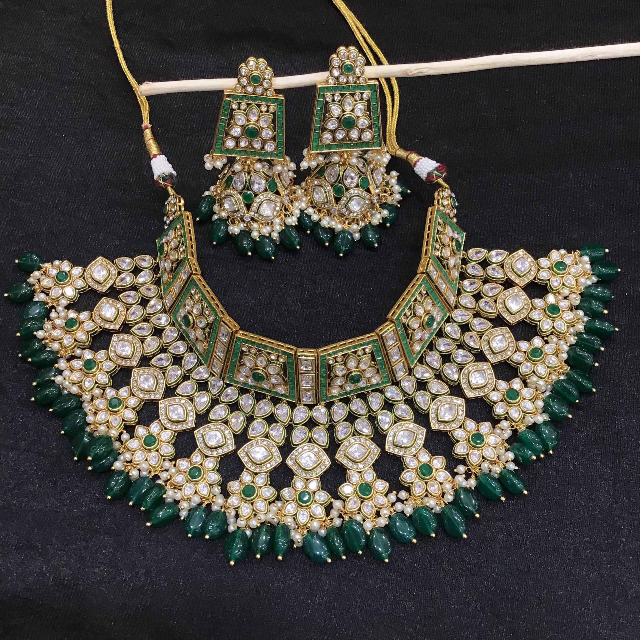 Choker Polki Necklace Set 5758-21 - Dazzles Jewellery