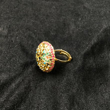 Multi Jadau Adjustable  Ring 13417-0464 - Dazzles Jewellery