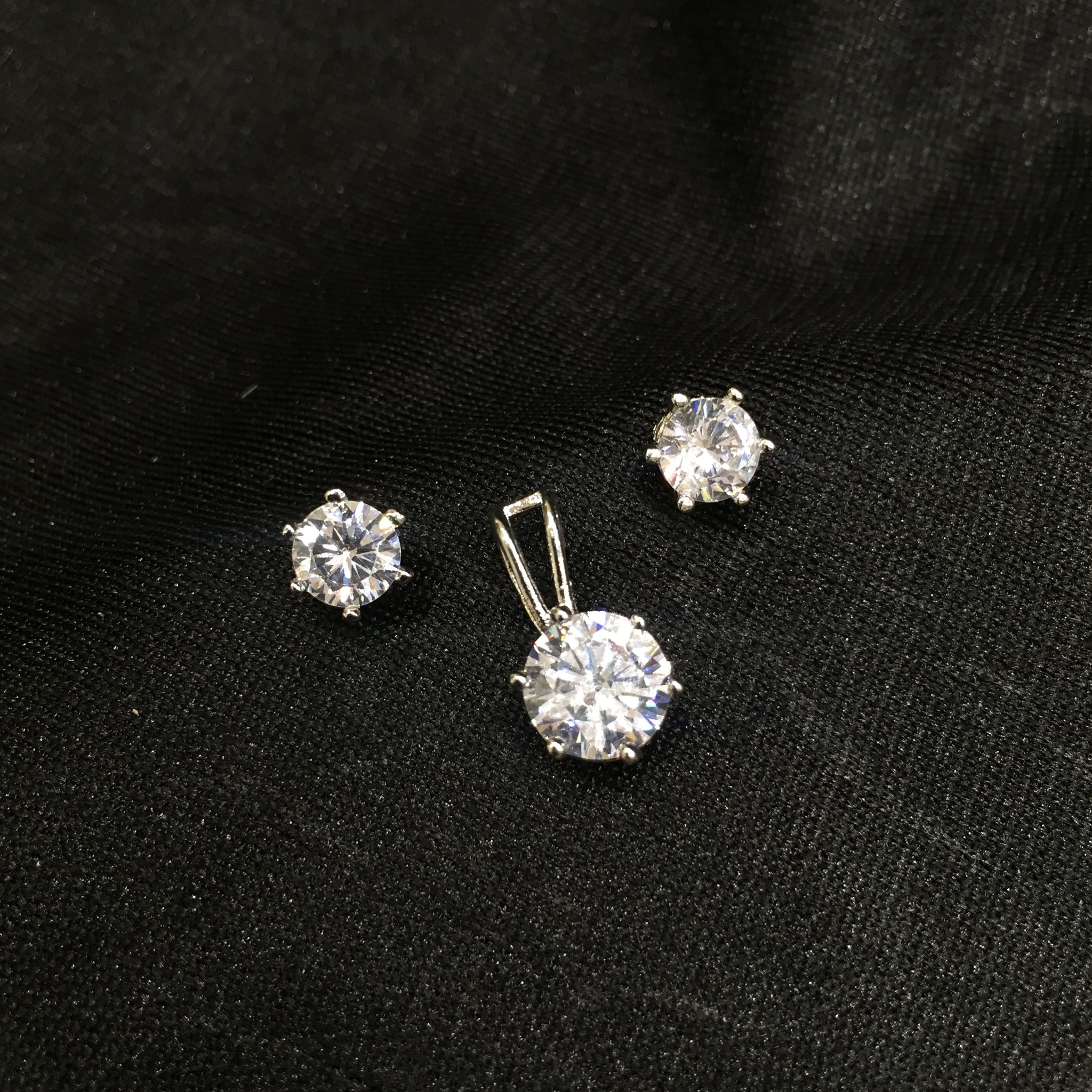 Light Zircon/AD Pendant Set 6176-08 - Dazzles Jewellery