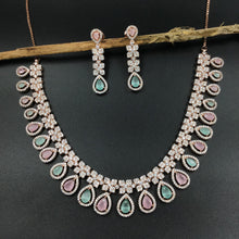 Round Neck Zircon/AD Necklace Set 6036-08 - Dazzles Jewellery