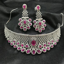 Choker Zircon/AD Necklace Set 3156-11 - Dazzles Jewellery