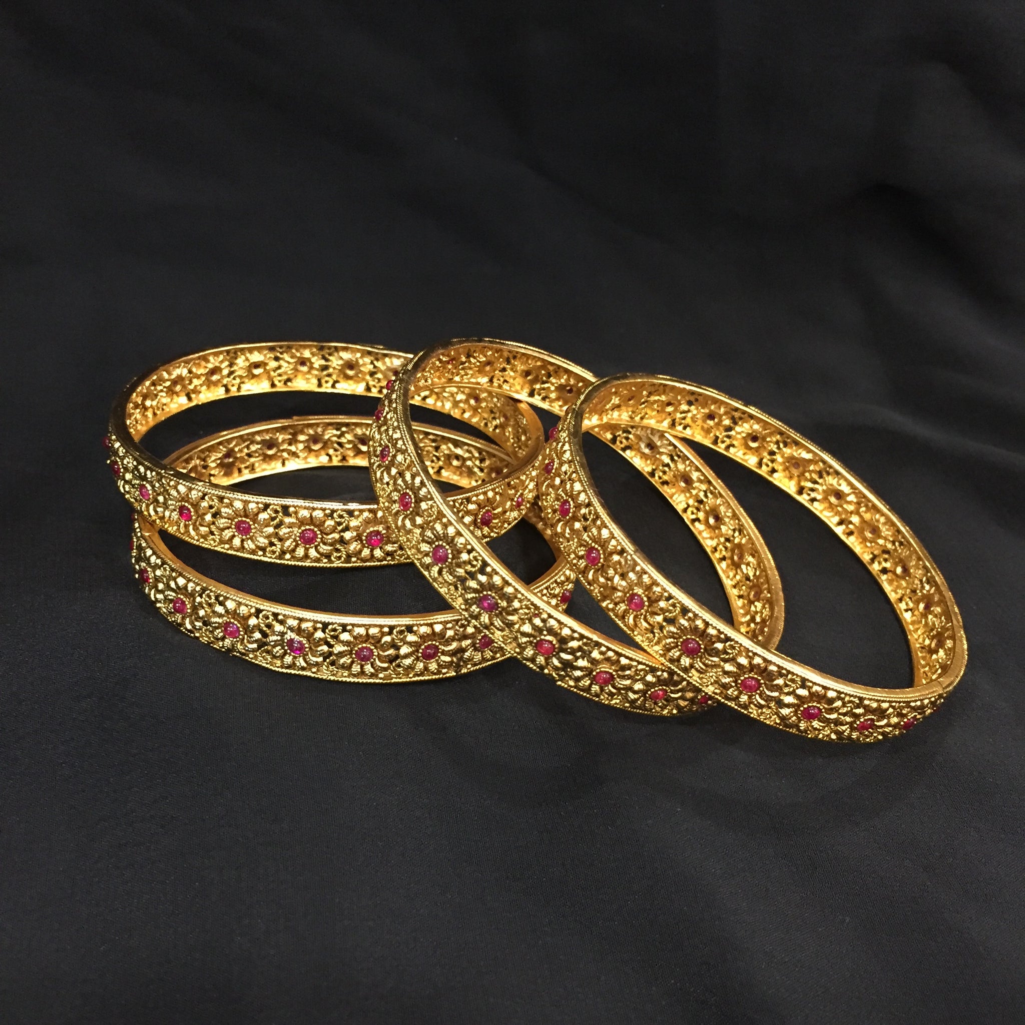 Antique Gold Finish Bangles/Kada 4506-1 - Dazzles Jewellery