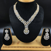 Round Neck Gold Polish Zircon/AD Necklace Set 6254-100 - Dazzles Jewellery