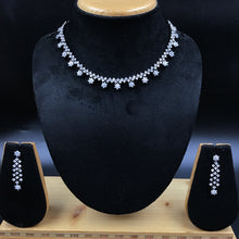Gray Zircon/AD Necklace Set 18452-5634 - Dazzles Jewellery