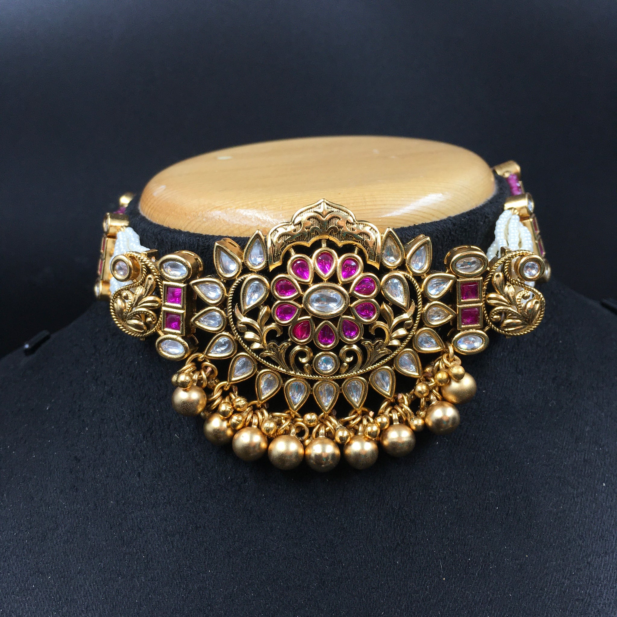 Choker Antique Necklace Set 3577-28 - Dazzles Jewellery