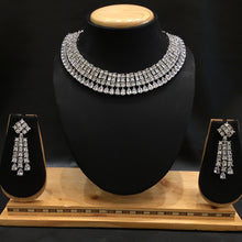 Silver Zircon/AD Necklace Set - Dazzles Jewellery
